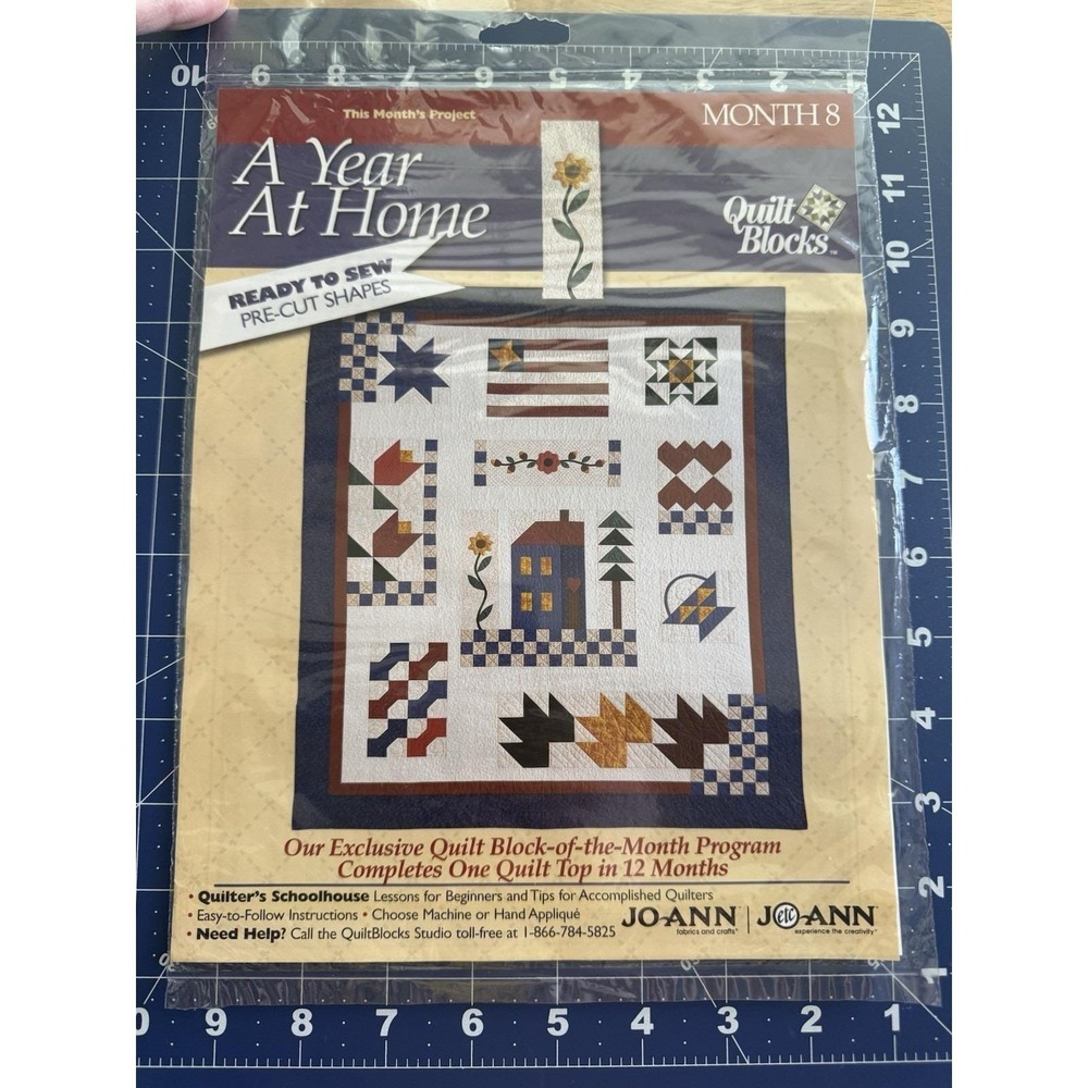 Joann 2000 A Year at Home Quilt Block of the Month Kit 8 Sunflower New Sealed